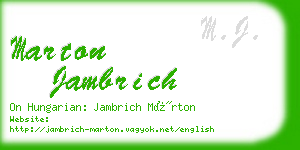marton jambrich business card